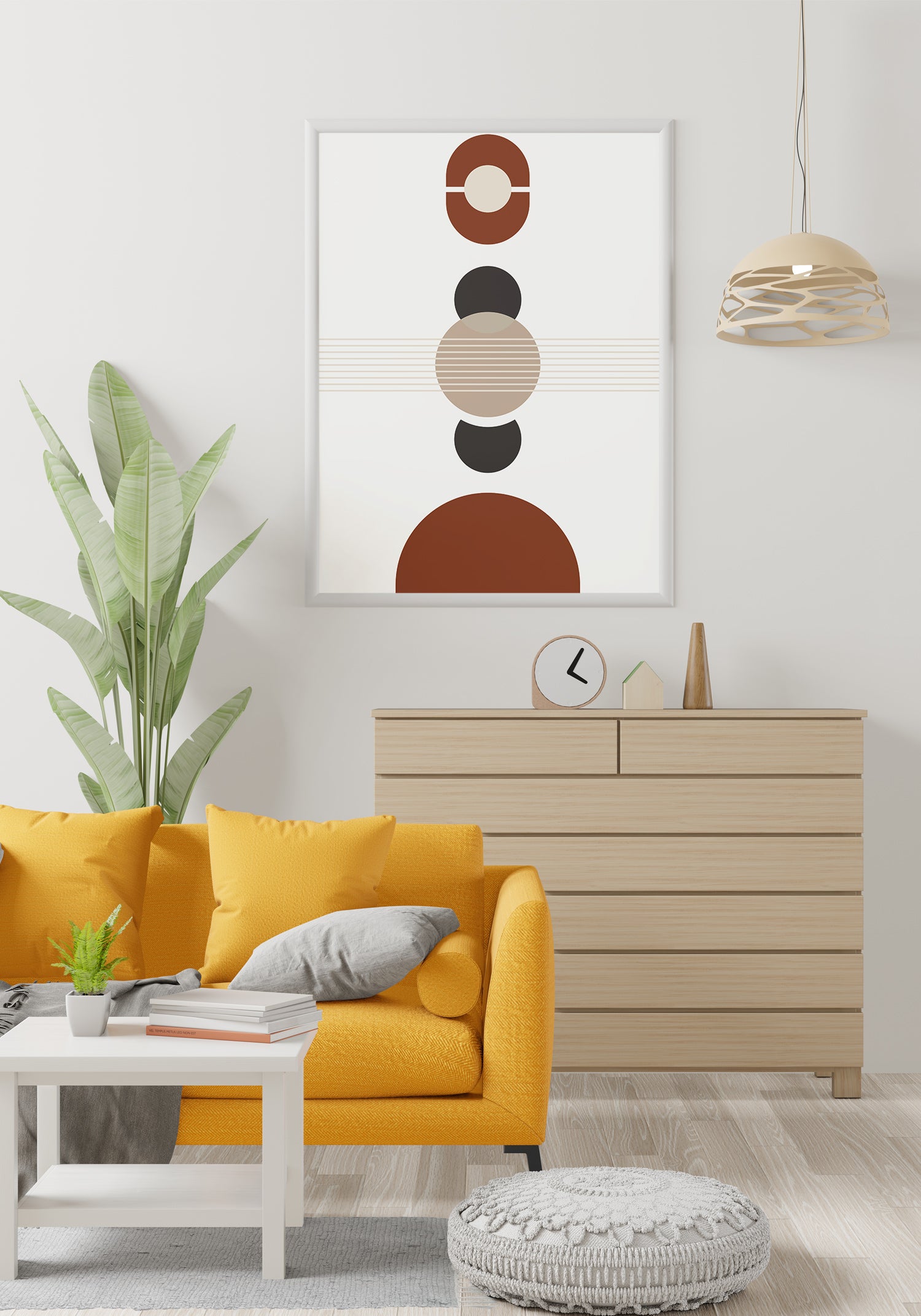 Abstract art shapes circles poster