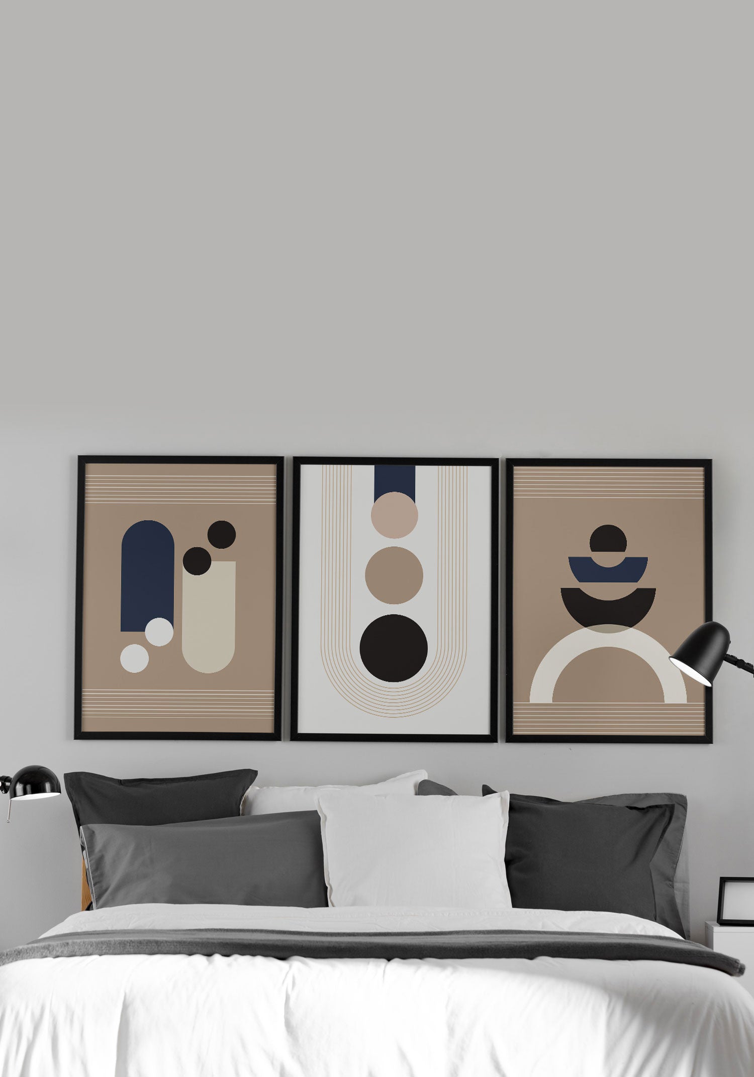 Shapes in Blue & Beige N°1