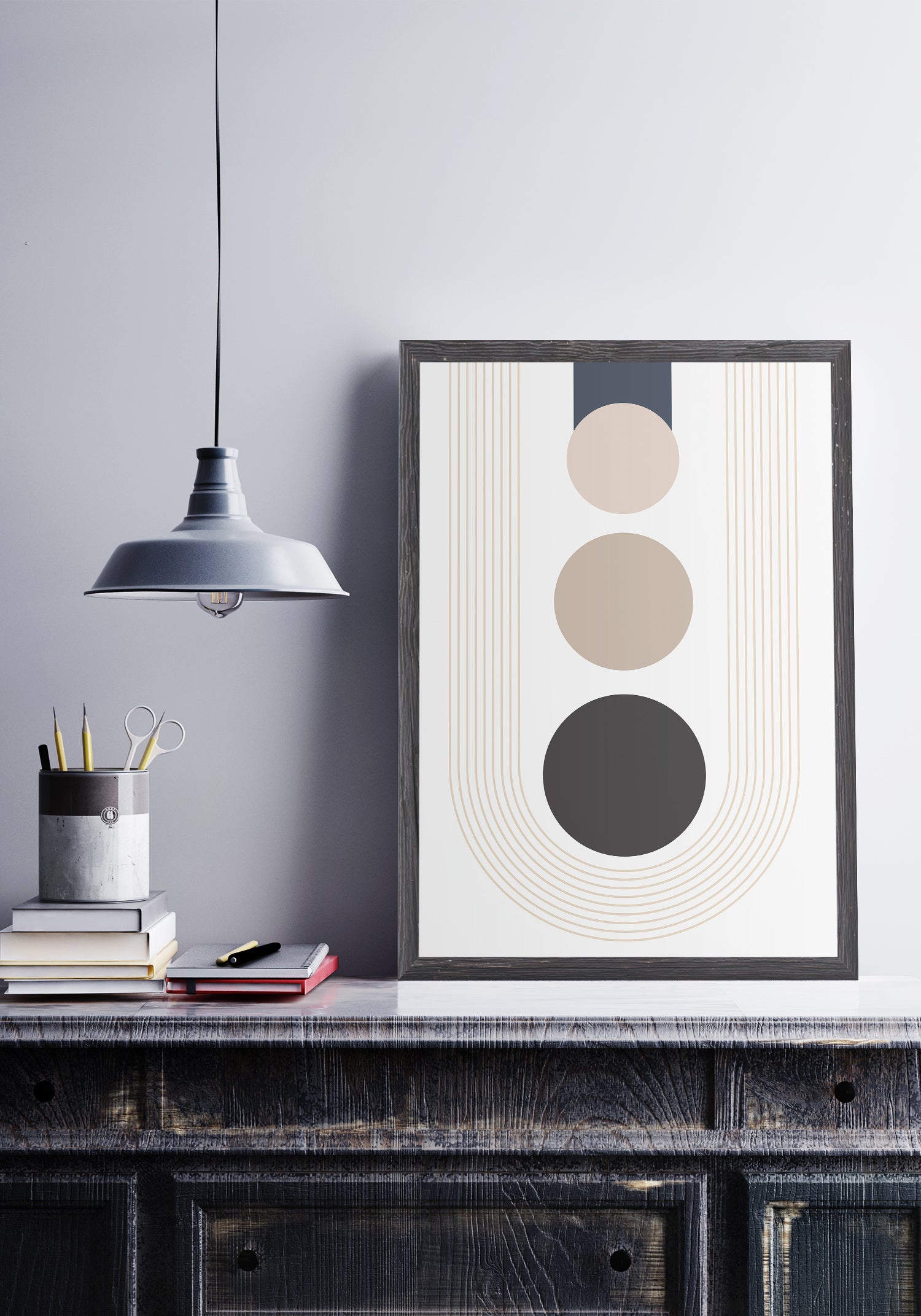 Shapes art abstract blue nude poster