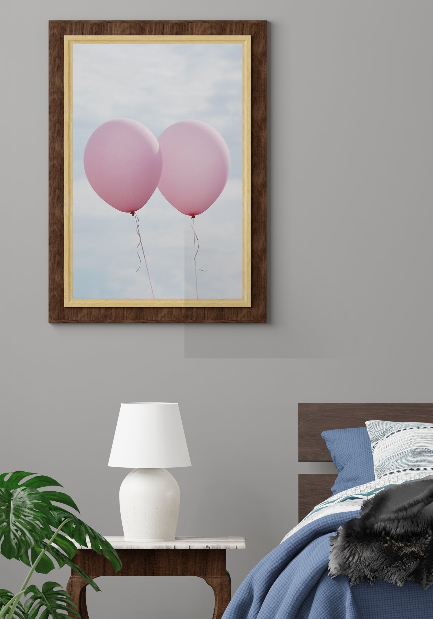 Poster pinky balloons in the sky