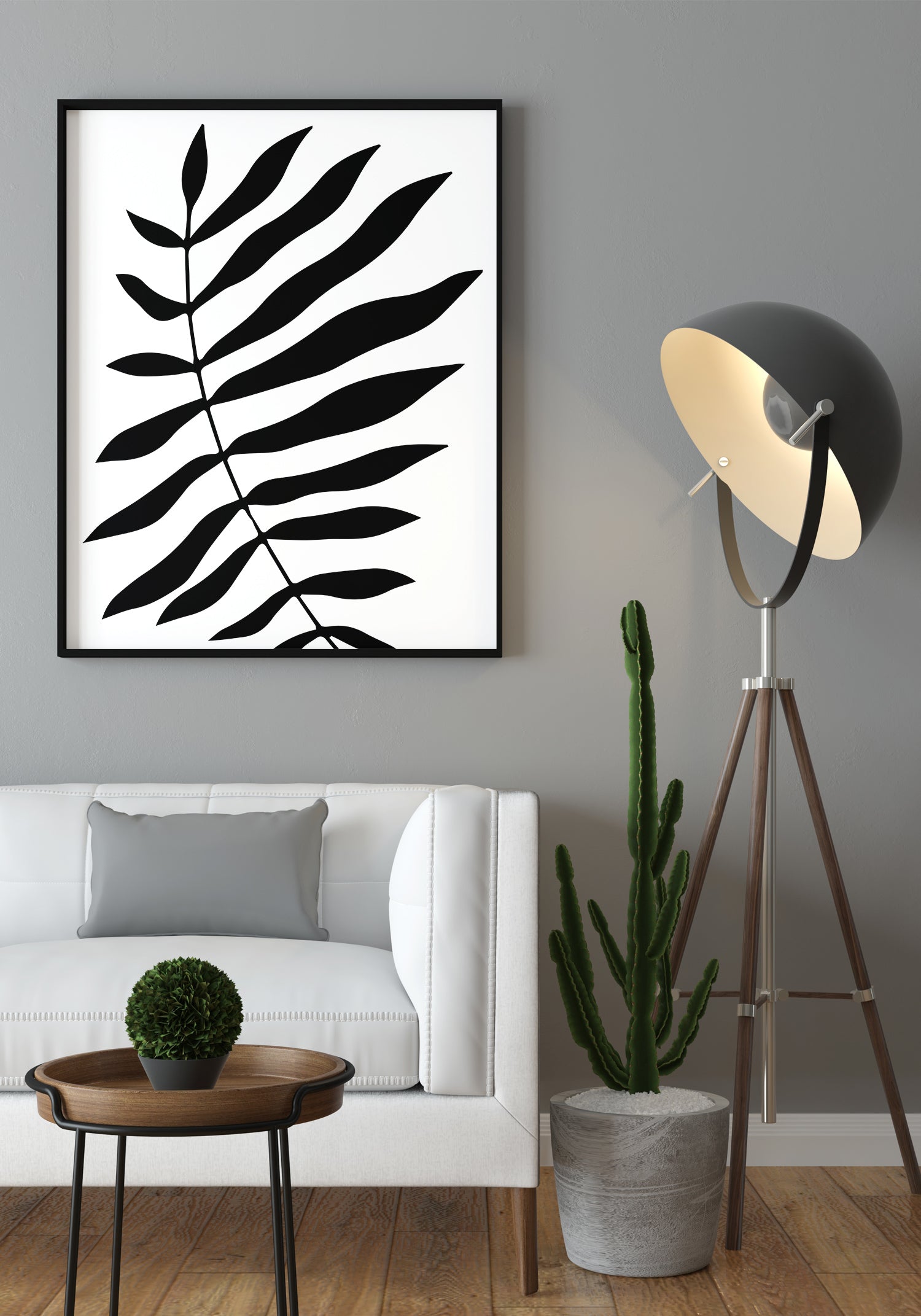 Black leaf plant poster floral botanical