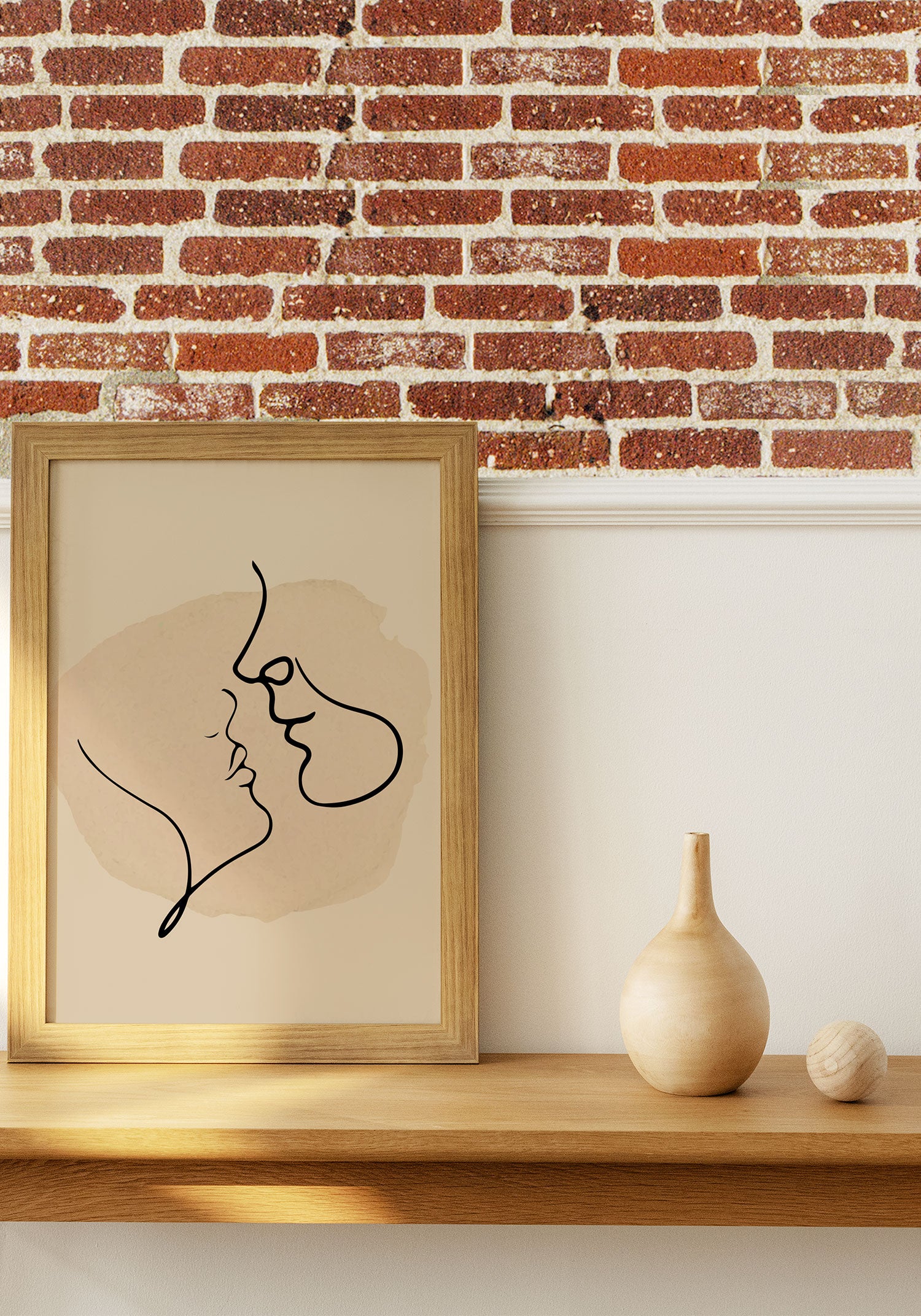 Poster visage couple minimaliste art 