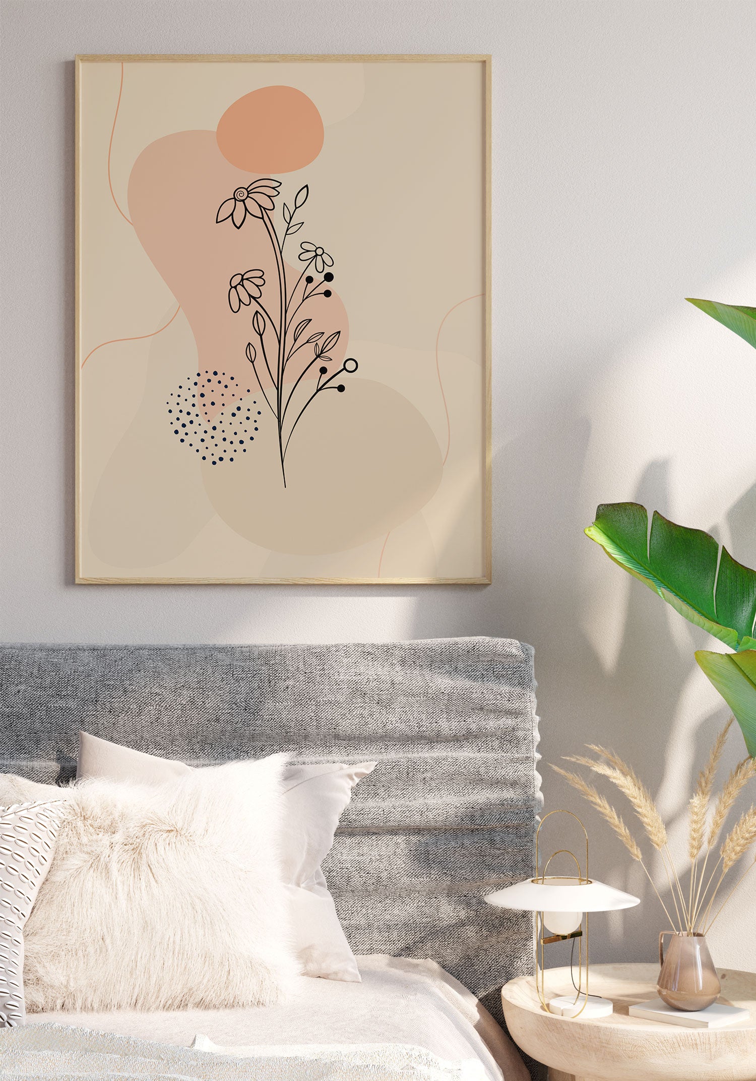 Poster line art fleur flower floral