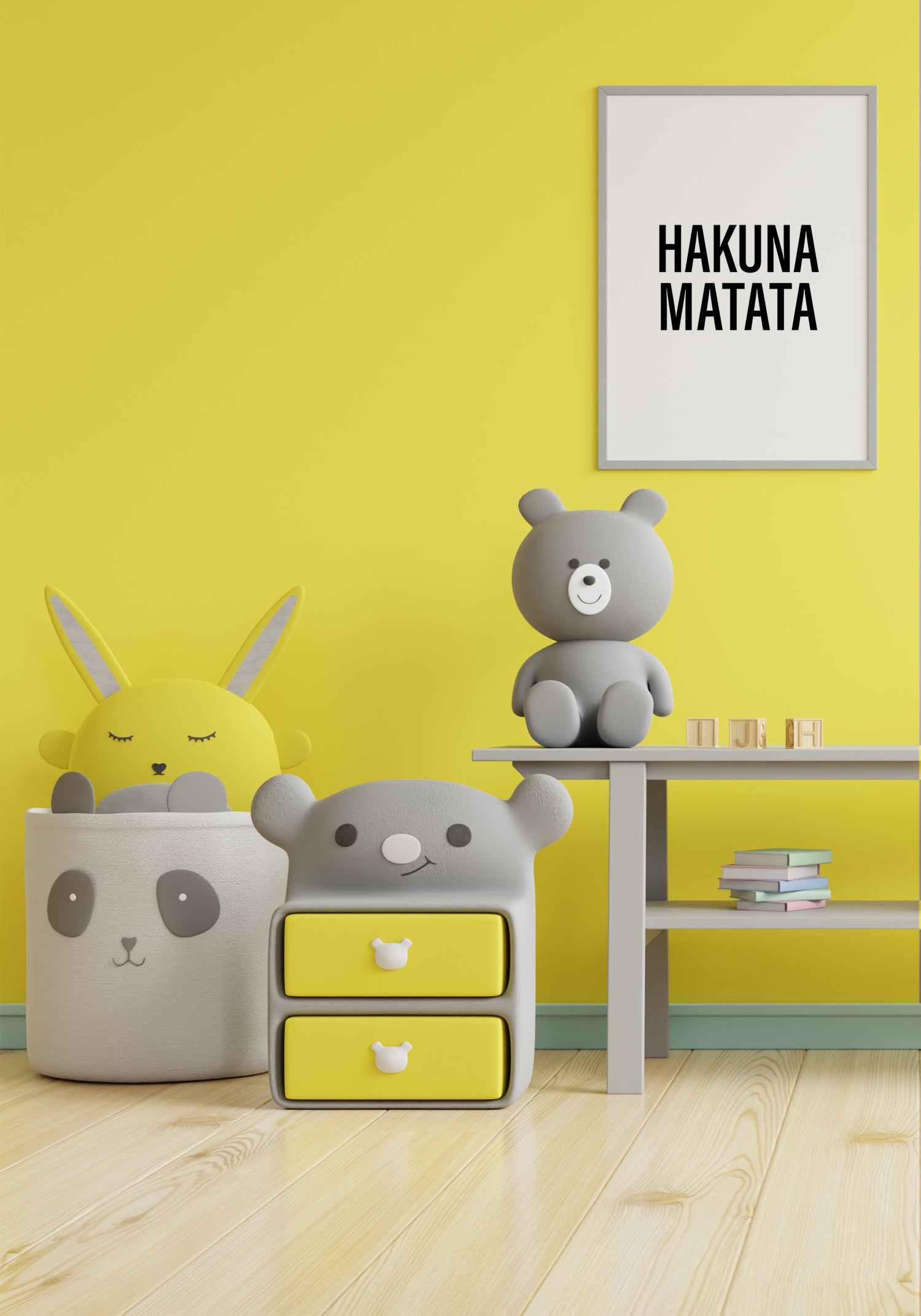 Poster hakuna matata kids quote text bedroom decoration