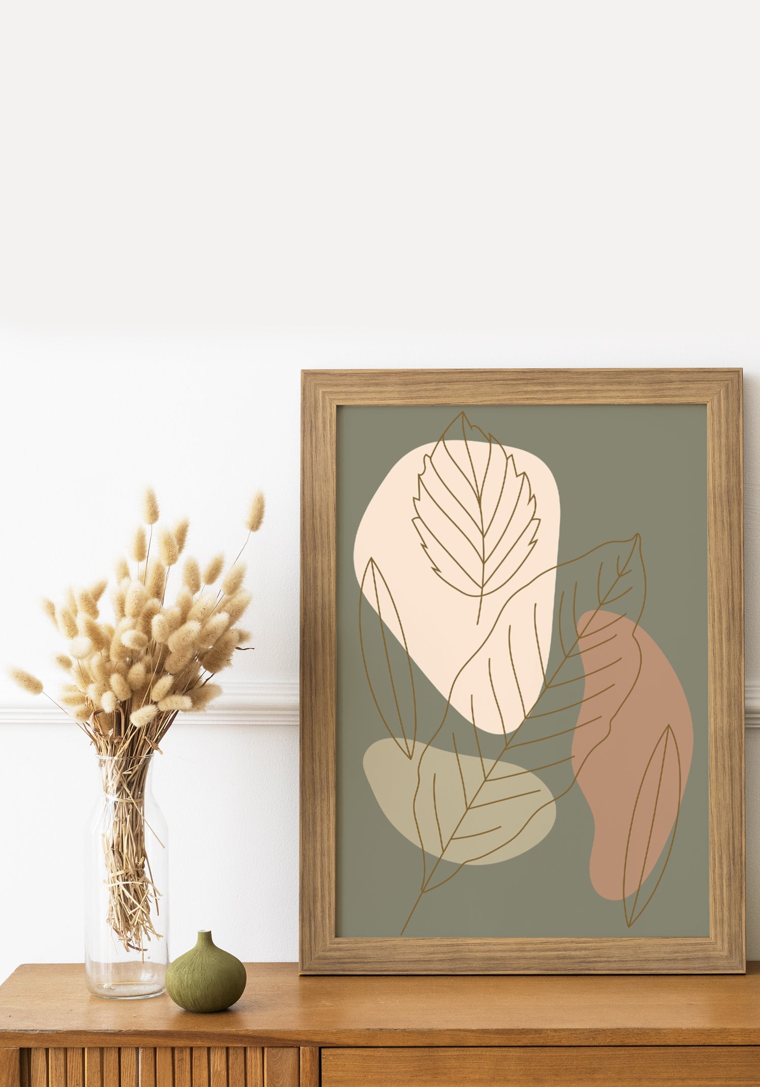 Botanical poster plants green nude