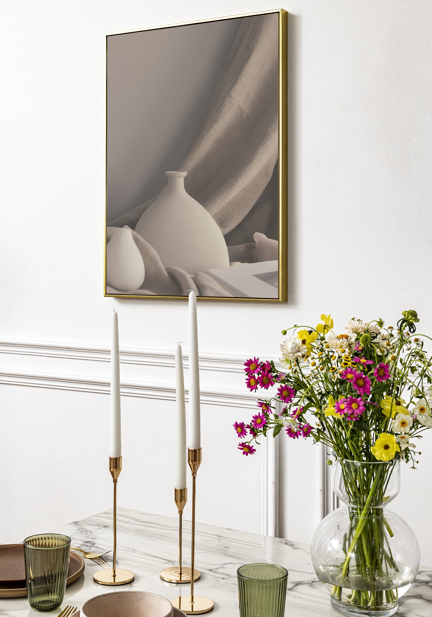 Neutral vases composition, Affiche