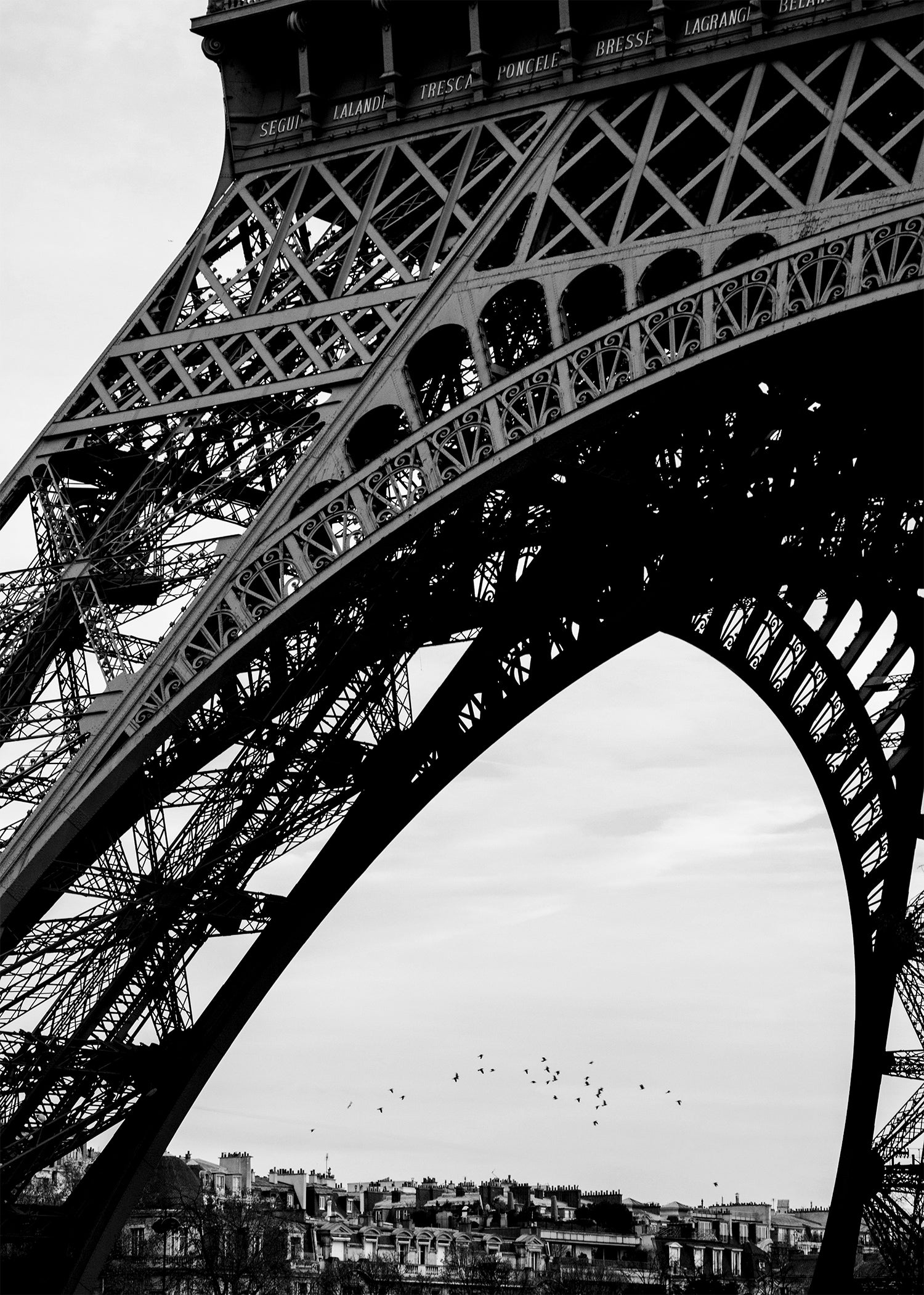 Photographie tour eiffel paris noir et blanc affiche