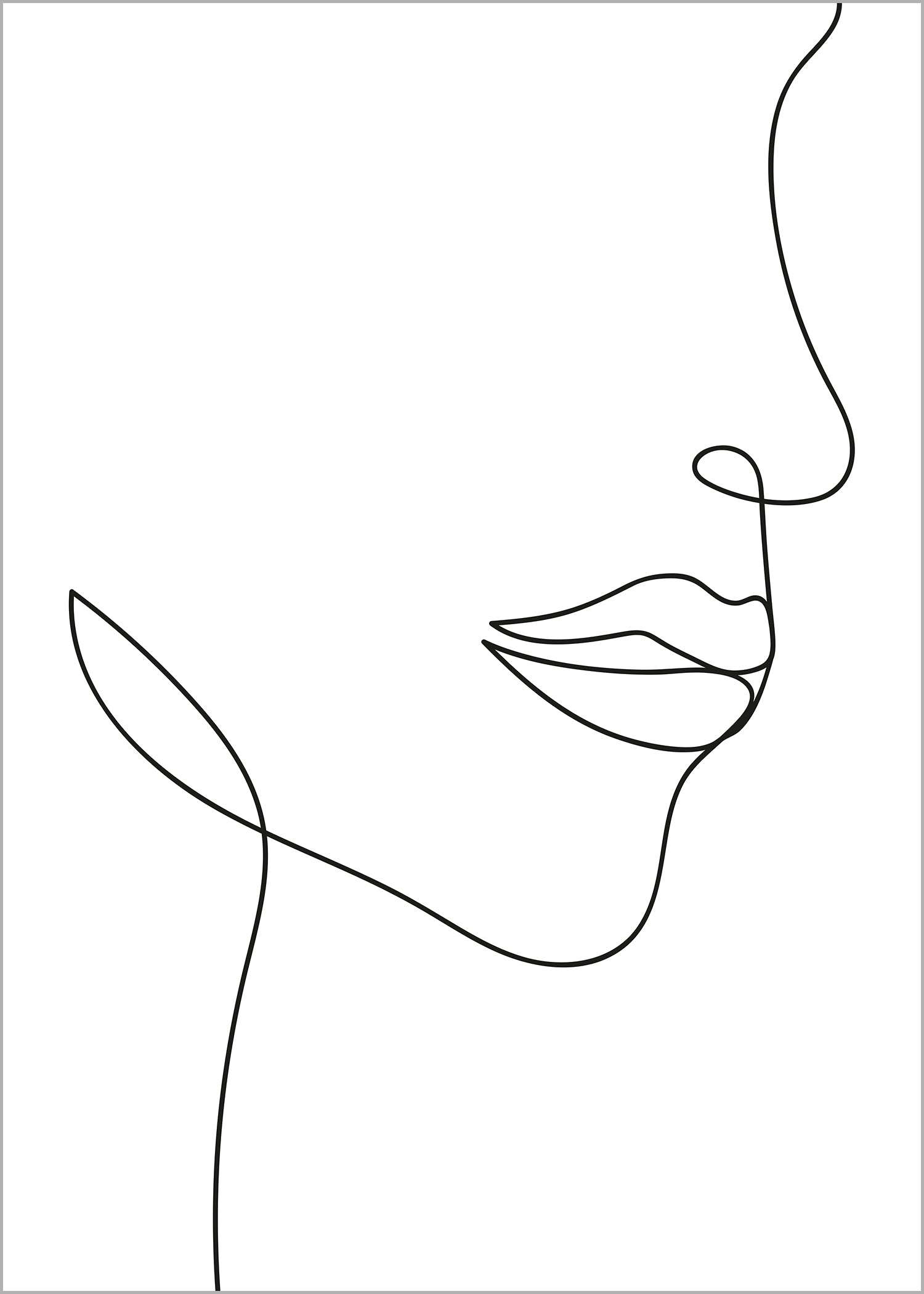 Line Art - Woman Profil