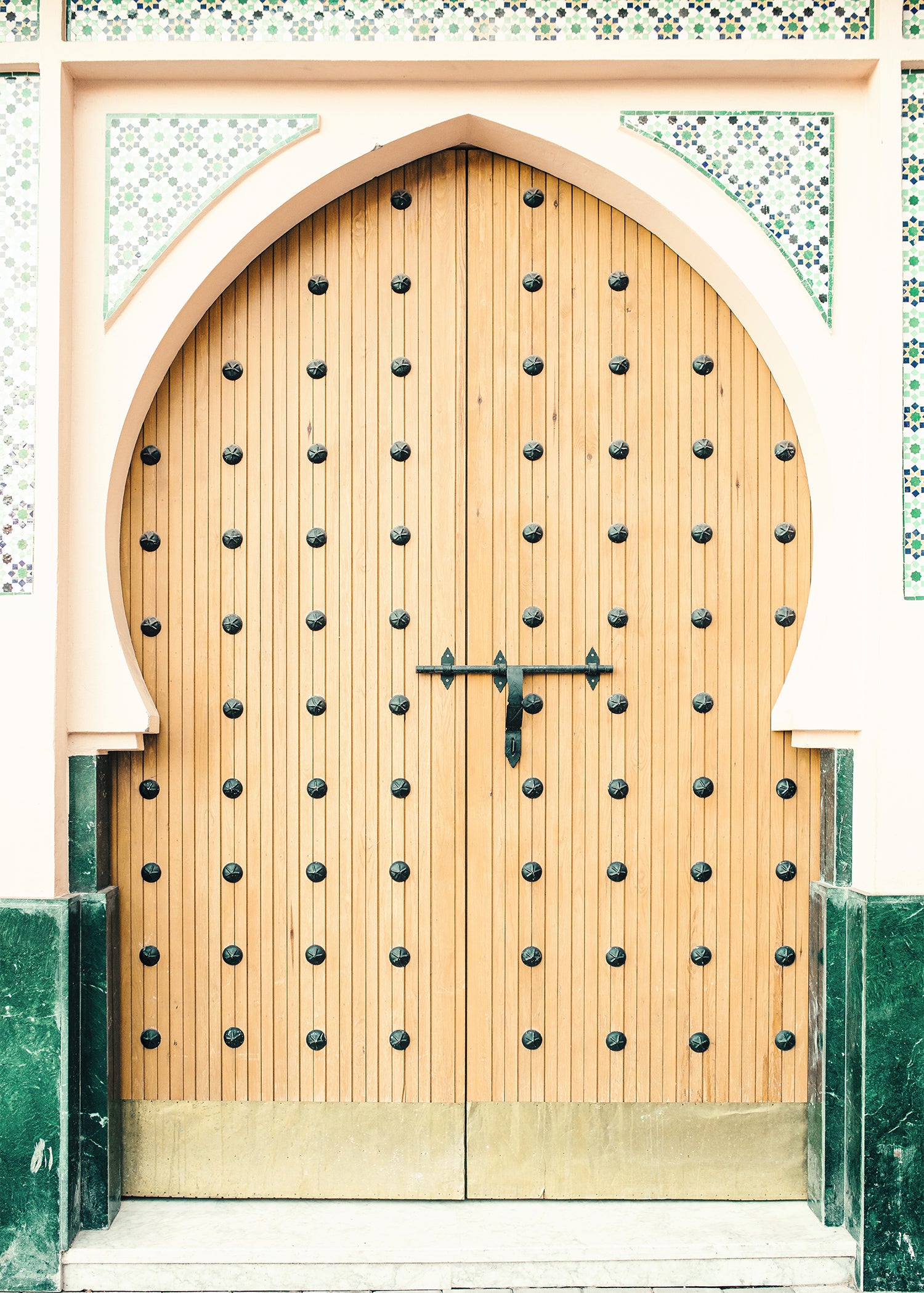 Oriental door in arch