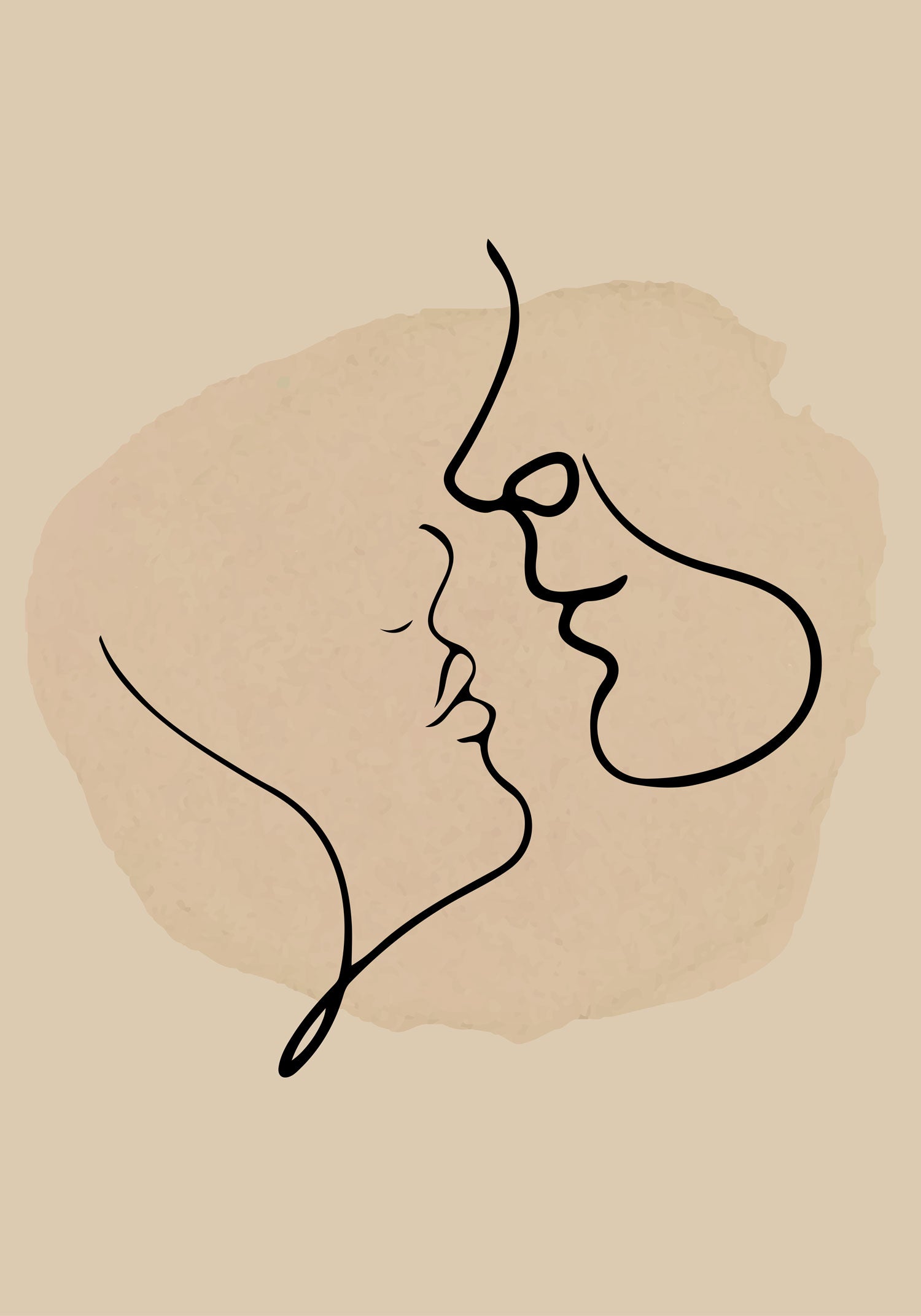 Affiche visage couple minimaliste art 