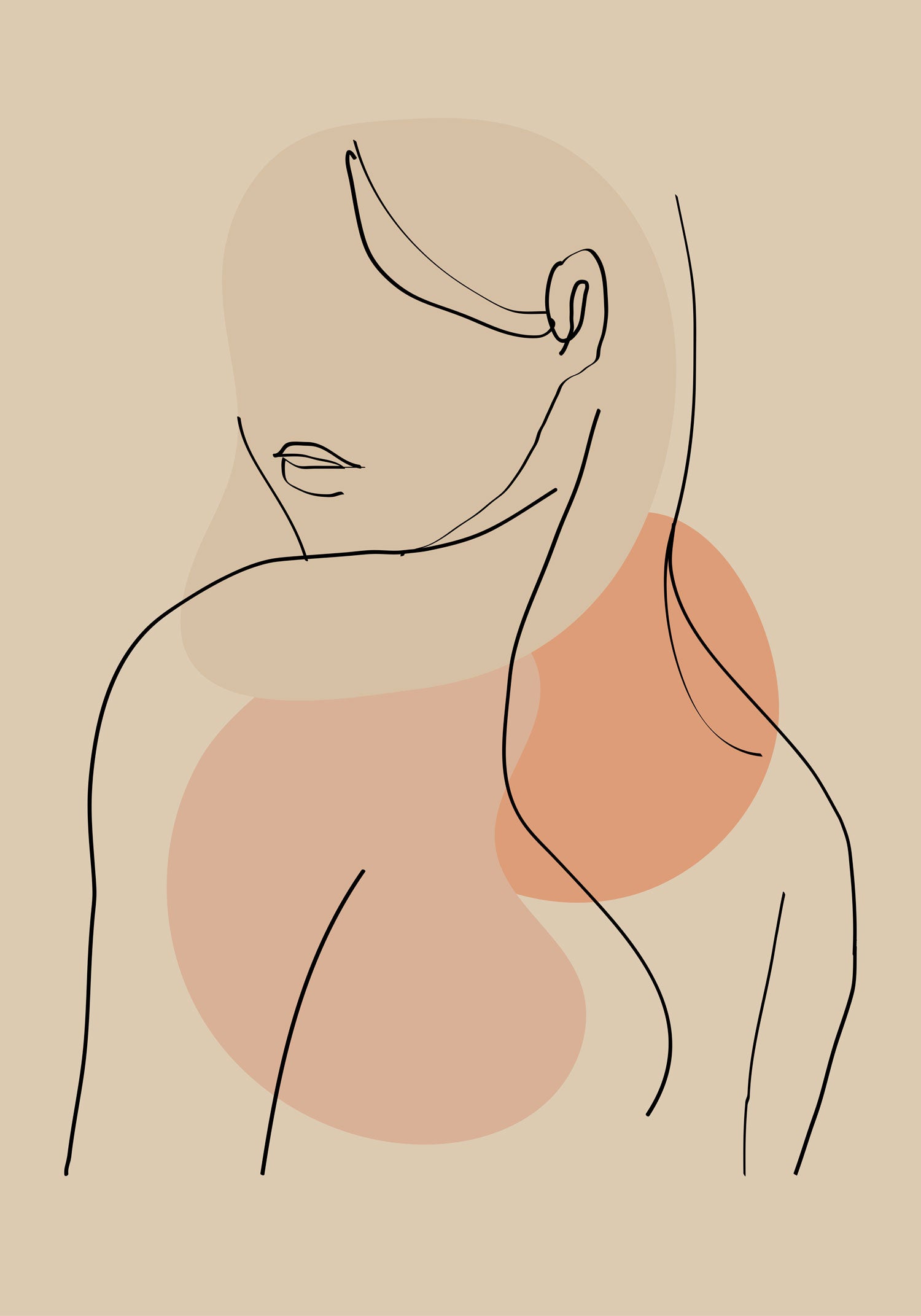 Affiche line art femme woman back