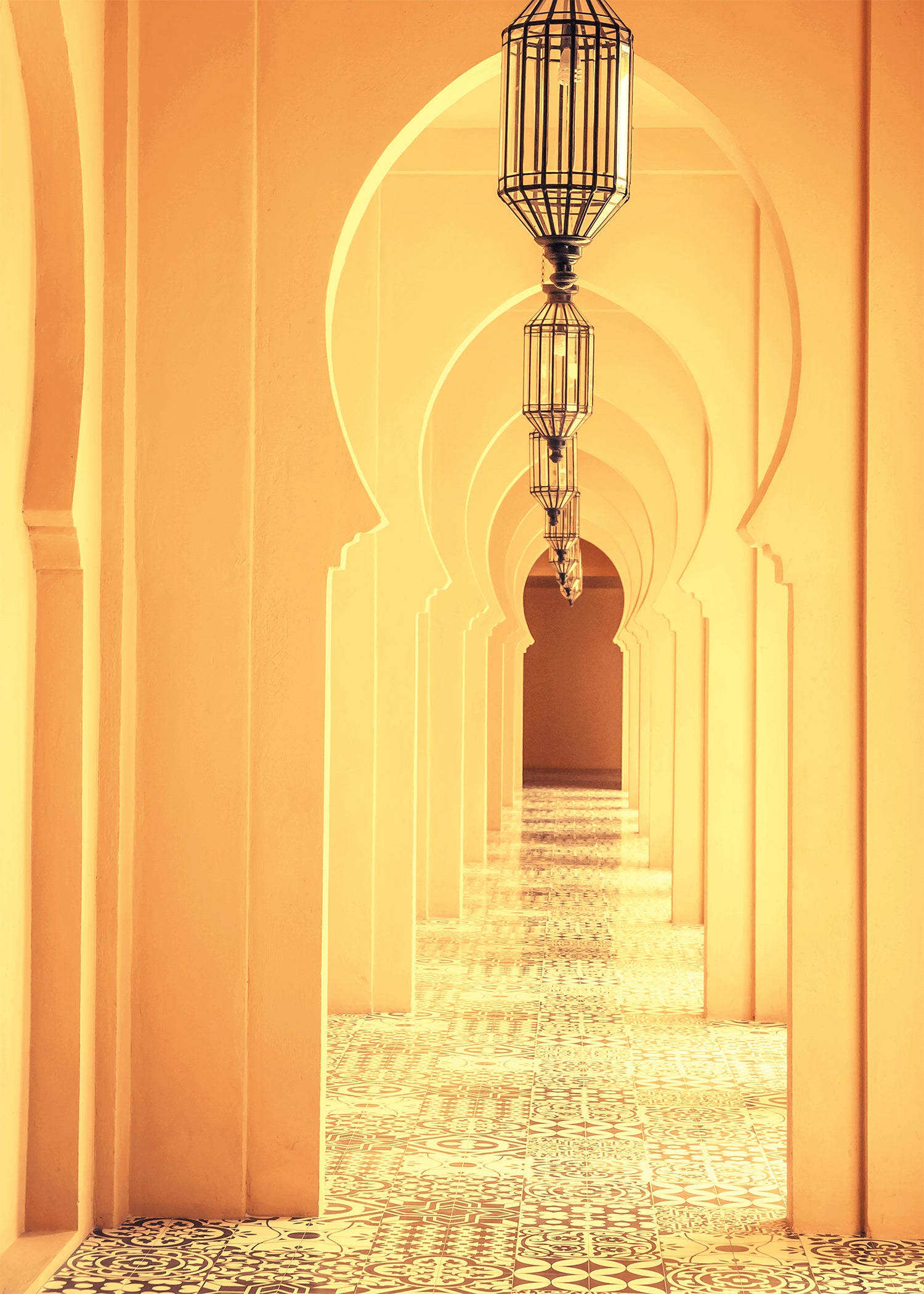 Oriental yellow hallway